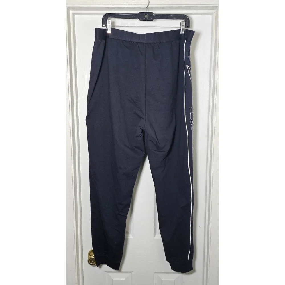NWT Lacoste CROCODILE LOGO Cotton Stretch Knit Pajama Lounge Pants XXL Black